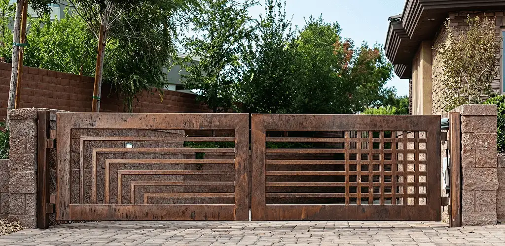 Custom driveway gate installation for a home entrance in Mobile, AL
