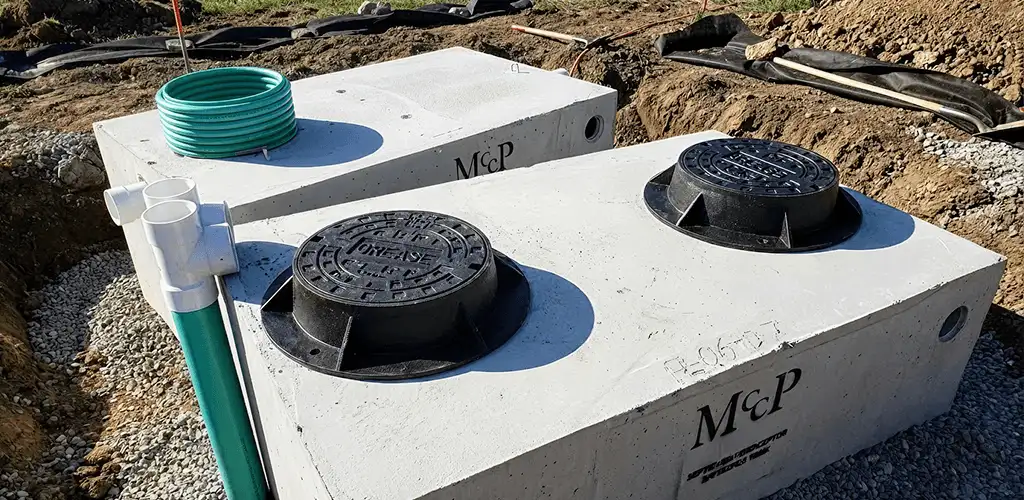 Grease trap installation unit set in place for drainage protection in Mobile, AL