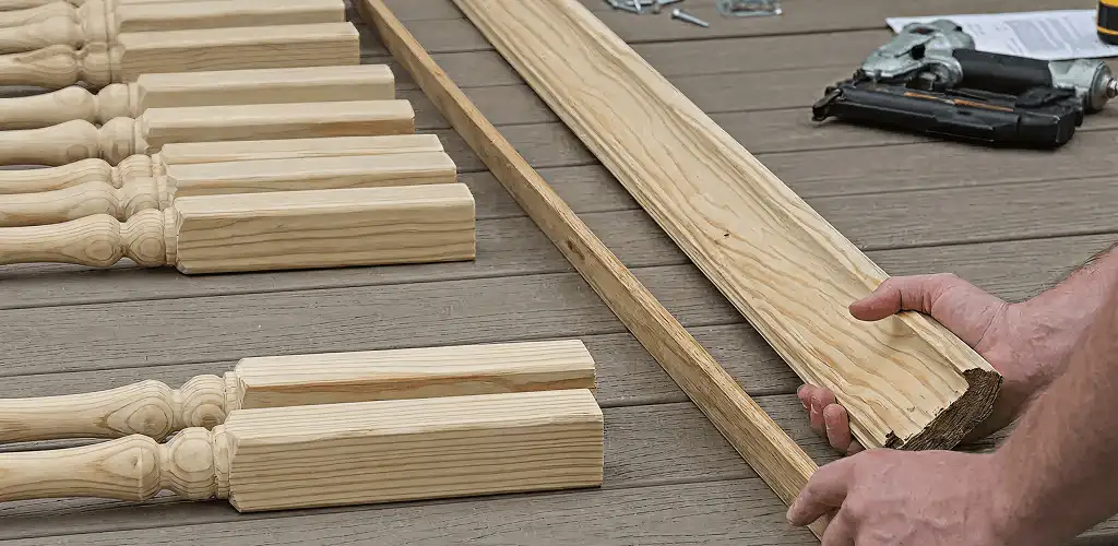 Handrail installation materials and wood components for stair rail work in Mobile, AL